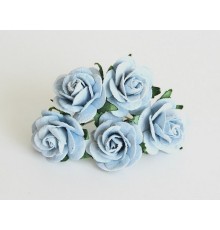 Розы голубые размер 2,5 см 5 шт
