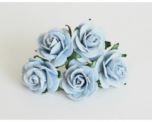 Розы голубые размер 2,5 см 5 шт