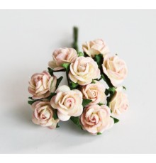 розы "Молочный+св. розовый" 1 см, 10 шт.