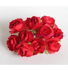 Кудрявые розы 2 см - Красные , 5 шт