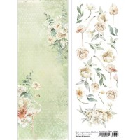 Лист с картинками 10х30 см "В краю белых тигров. Цветы и фламинго", ScrapMania