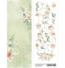 Лист с картинками 10х30 см "В краю белых тигров. Цветы и фламинго", ScrapMania