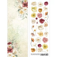 Лист с картинками 10х30 см "В краю белых тигров. Цветы", ScrapMania