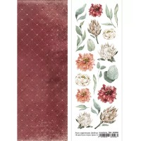 Лист с картинками 10х30 см "В краю белых тигров. Цветы2", ScrapMania