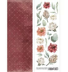 Лист с картинками 10х30 см "В краю белых тигров. Цветы2", ScrapMania
