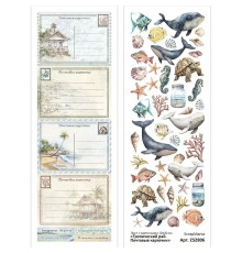 Лист с картинками 10х30 см "Тропический рай. Почтовые карточки", ScrapMania