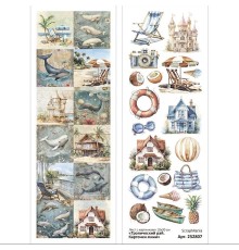 Лист с картинками 10х30 см "Тропический рай. Карточки мини", ScrapMania