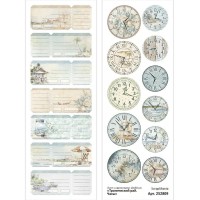 Лист с картинками 10х30 см "Тропический рай. Часы", ScrapMania