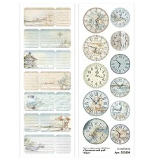 Лист с картинками 10х30 см "Тропический рай. Часы", ScrapMania