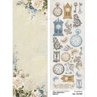 Лист с картинками 10х30 см "Эхо прошлого. Время", ScrapMania