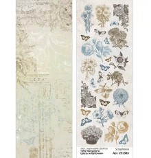 Лист с картинками 10х30 см "Эхо прошлого. Цветы и бабочки", ScrapMania