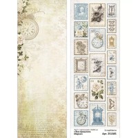 Лист с картинками 10х30 см "Эхо прошлого. Марки", ScrapMania