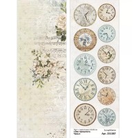 Лист с картинками 10х30 см "Эхо прошлого. Часы", ScrapMania