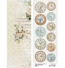 Лист с картинками 10х30 см "Эхо прошлого. Часы", ScrapMania