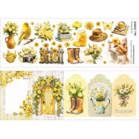 Лист с картинками 10х30 см "Солнечная радость", ScrapMania