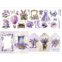 Лист с картинками 10х30 см "Сиреневые мечты", ScrapMania