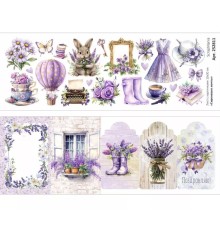 Лист с картинками 10х30 см "Сиреневые мечты", ScrapMania