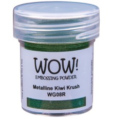 Пудра для эмбоссинга "Metalline Kiwi Krush", непрозрачная, 15мл., WOW!