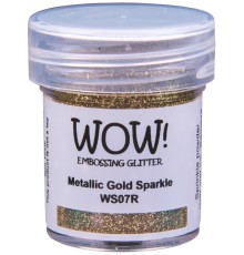 Пудра для эмбоссинга "Metallic Gold Sparkle", полупрозрачная, 15мл., WOW!