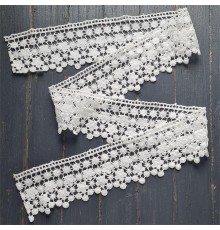 Кружево хлопковое 60 мм., белое, 1 м.