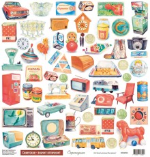 Лист для вырезания, коллекция "Были времена", 30,5*30,5см., Scrapodelie