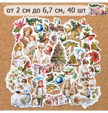 Набор высечек из бумаги "Винтажный Новый Год" ScrapMania