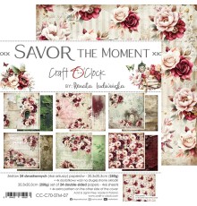 Набор бумаги "Savor the moment" 20,3*20,3 см., 6 листов, 1/4 набора, Craft O'Clock