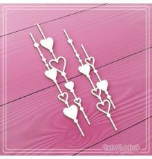 Набор чипборда "Гирлянды из сердечек с завитками" 2 элемента, СкрапМагия