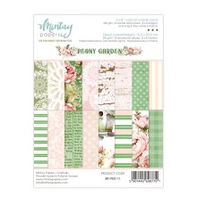 Набор бумаги "Peony Garden" 15,2*20,3 см, 1/3 набора, 8 листов, Mintay paper