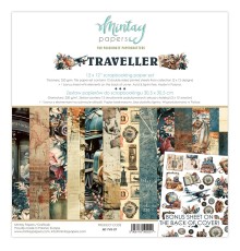 Набор бумаги "Traveller" 30,5*30,5 см, 6 листов, 1/2 полного набора, Mintay paper