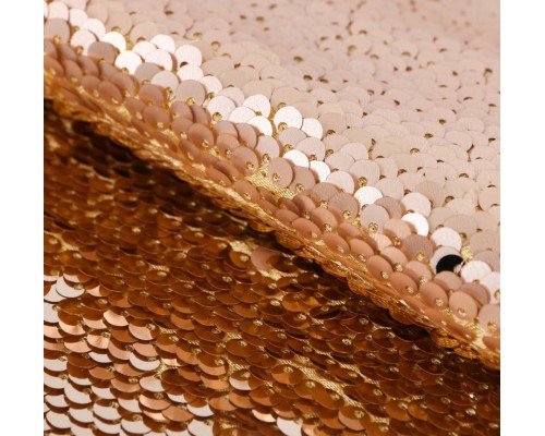 Ткань с пайетками «Нюд-розовое золото», 33 х 33 см.