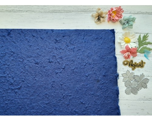 Тутовая бумага (Mulberry) цвет "Синий темный", 54*40 см.