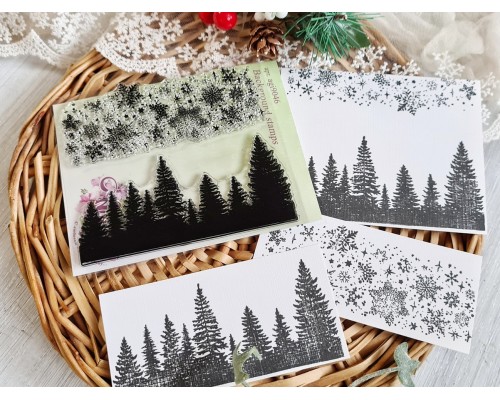 Набор фоновых штампов "Снежный лес" от AgiArt