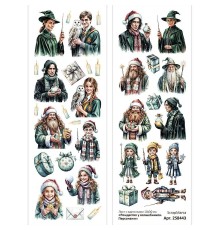 Лист с картинками 10*30 см "Рождество у волшебников. Персонажи", ScrapMania
