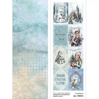 Лист с картинками 10*30 см "Рождество у волшебников. Карточки мини", ScrapMania
