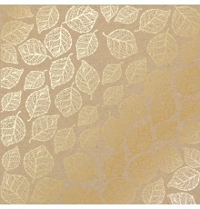 Лист фольгированной бумаги  "Golden Delicate Leaves Kraft", Фабрика Декору