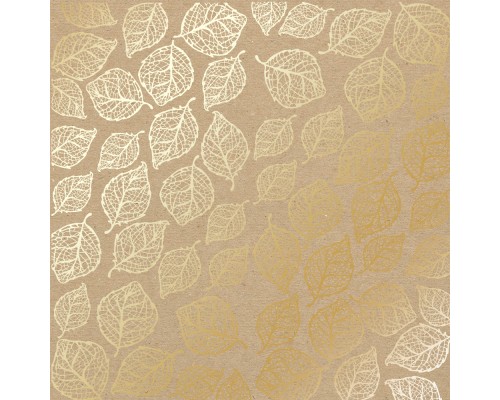 Лист фольгированной бумаги  "Golden Delicate Leaves Kraft", Фабрика Декору
