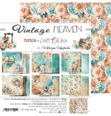 Набор бумаги "Vintage Heaven" 20,3*20,3 см., 6 листов, 1/4 набора, Craft O'Clock