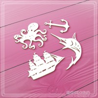 Набор чипборда "Морской", 4 эл., СкрапМагия