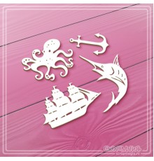 Набор чипборда "Морской", 4 эл., СкрапМагия