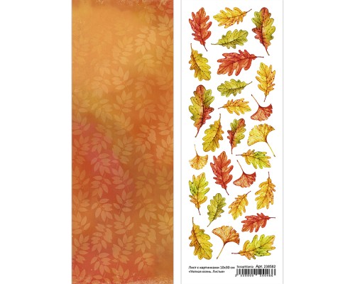 Лист с картинками 10х30 см "Уютная осень. Листья" (ScrapMania)