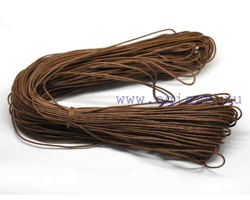 Шнур коричневый вощеный 3 метра, 1 мм