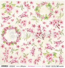 Лист для вырезания Flowers "Pink Blossom 2" 30,5х30,5 см., ScrapAndMe