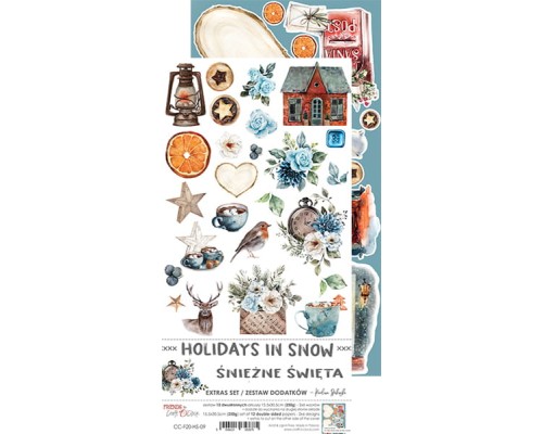 Набор бумаги "Holidays in Snow" 15,5*30,5 см, 1/2 набора, 6 листов, Craft O'Clock