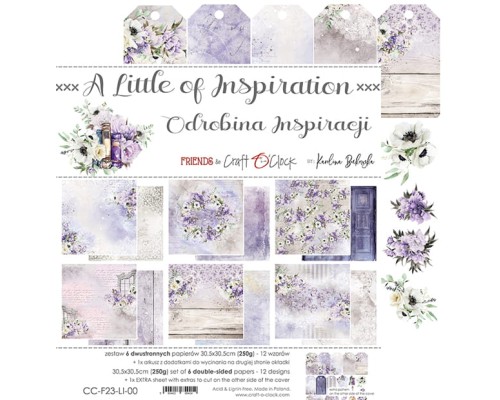 Набор бумаги "A Little of Inspiration" 30,5 х 30,5 см., 6 листов, Craft O'Clock