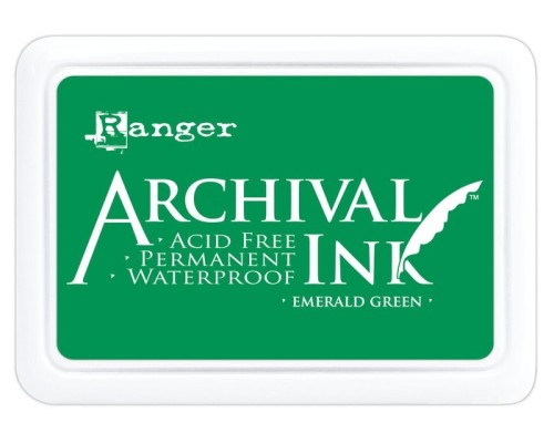 Штемпельная подушка "Archival Ink - Emerald Green", Ranger