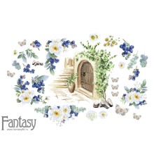 Набор высечек тканевых на картоне "Дверь в лето-6", Fantasy