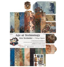 Набор бумаги "Age of Technology" 20,3 х 30,5 см., 7 листов, 1/2 набора, Craft O'Clock