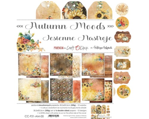 Набор бумаги "Autumn Moods" 30,5 х 30,5 см., 6 листов, Craft O'Clock