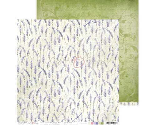 Набор бумаги "Lavender Bliss" 20,3 х 20,3 см., 5 листов, 1/3 набора, Craft O'Clock